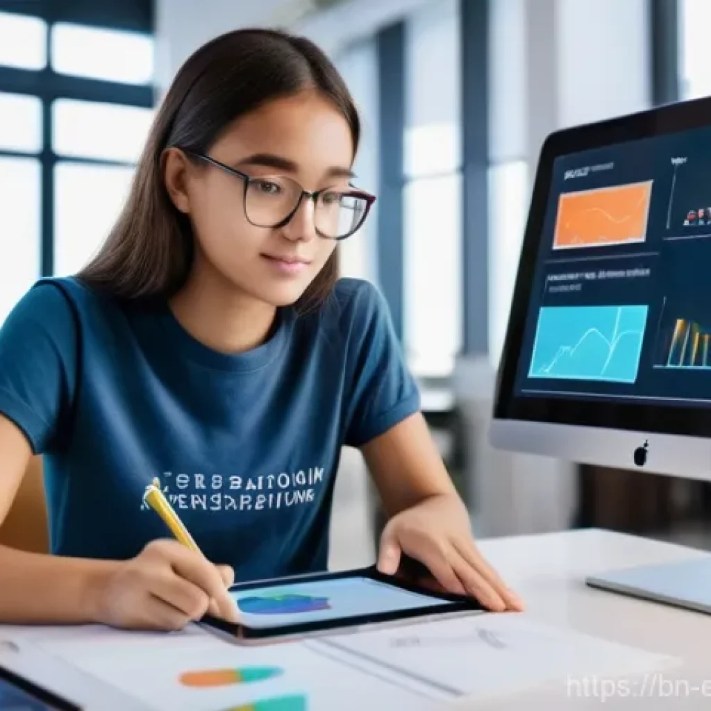 교육공학과 게이미피케이션 - **AI and Personalized Learning:**
    A vibrant, medium shot of a focused 15-year-old female student...