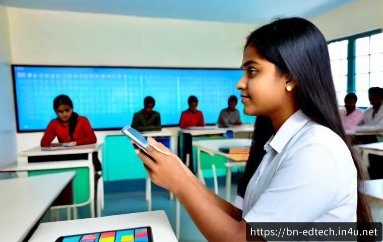 Home 17 교육공학과 게임 기반 평가 - Photorealistic university educational technology classroom in Bangladesh, a diverse group of undergr...