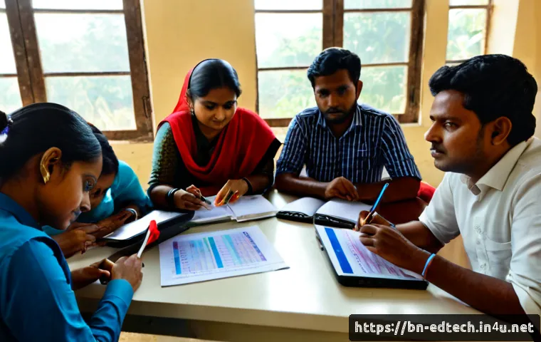 교육공학과 ADDIE 모델 - Photorealistic educational technology workshop in Bangladesh, a diverse team of university educators...